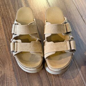 UGG Goldenstar Hi Chestnut Suede Slide Sandals